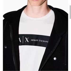 Armani Exchange Mens White Short Sleeve Tee